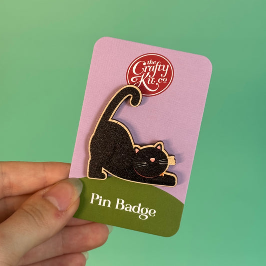 Cat Pin Badge - Midnight
