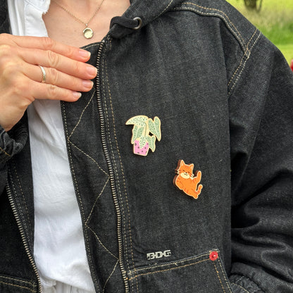 Cat Pin Badge - Ginger