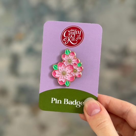 Pink Blossom Pin Badge