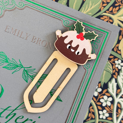 Christmas Pudding Wooden Bookmark