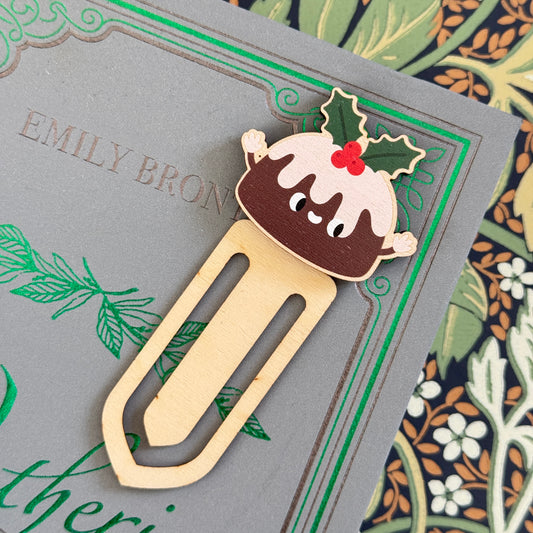 Christmas Pudding Wooden Bookmark