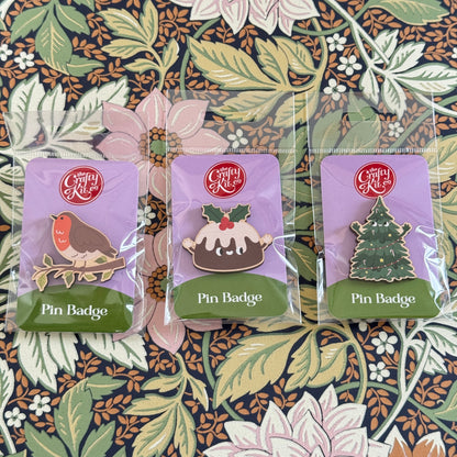 Christmas Pudding Pin Badge