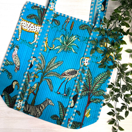 Large Reversible Quilted Tote Bag (No. 12)
