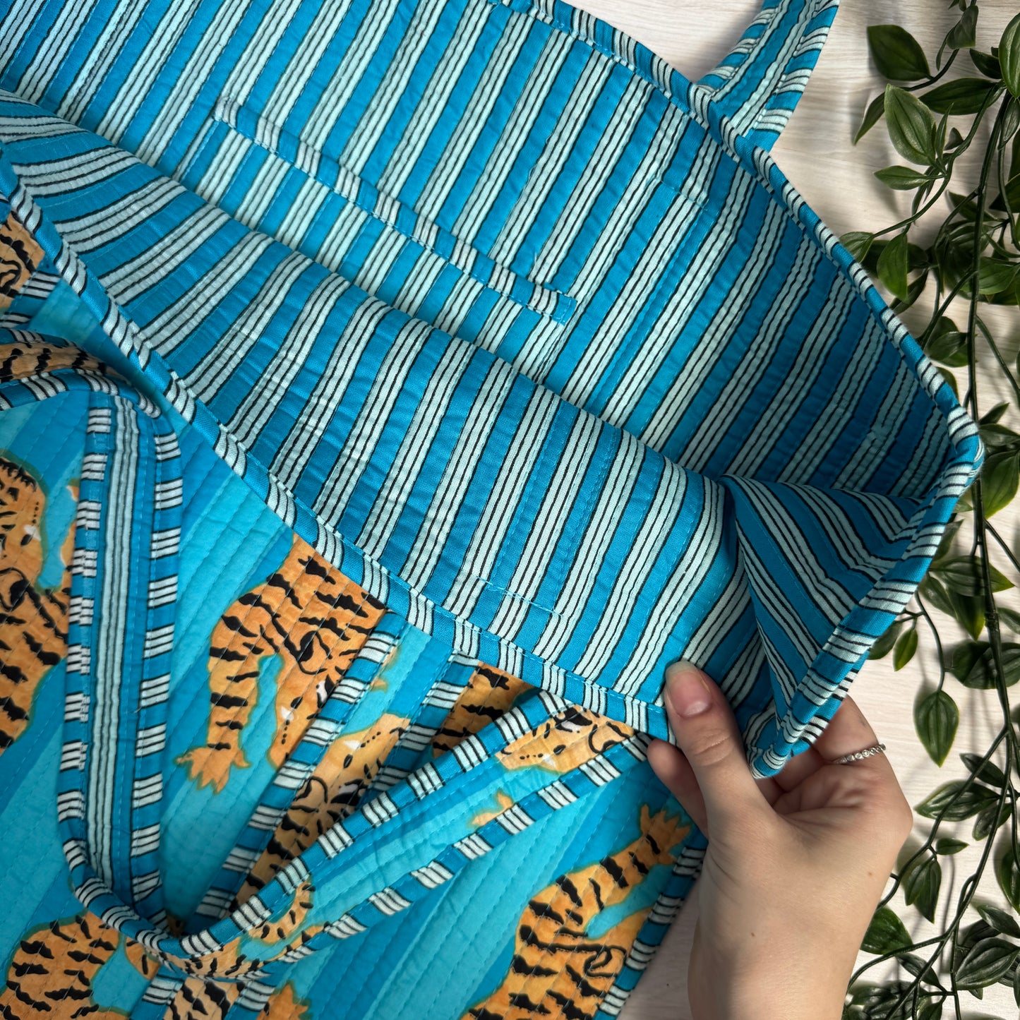 Large Reversible Quilted Tote Bag (No. 15)