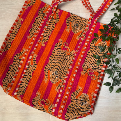 Large Reversible Quilted Tote Bag (No. 16)
