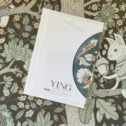 Mama's Vintage Peonies Batik Greeting Card