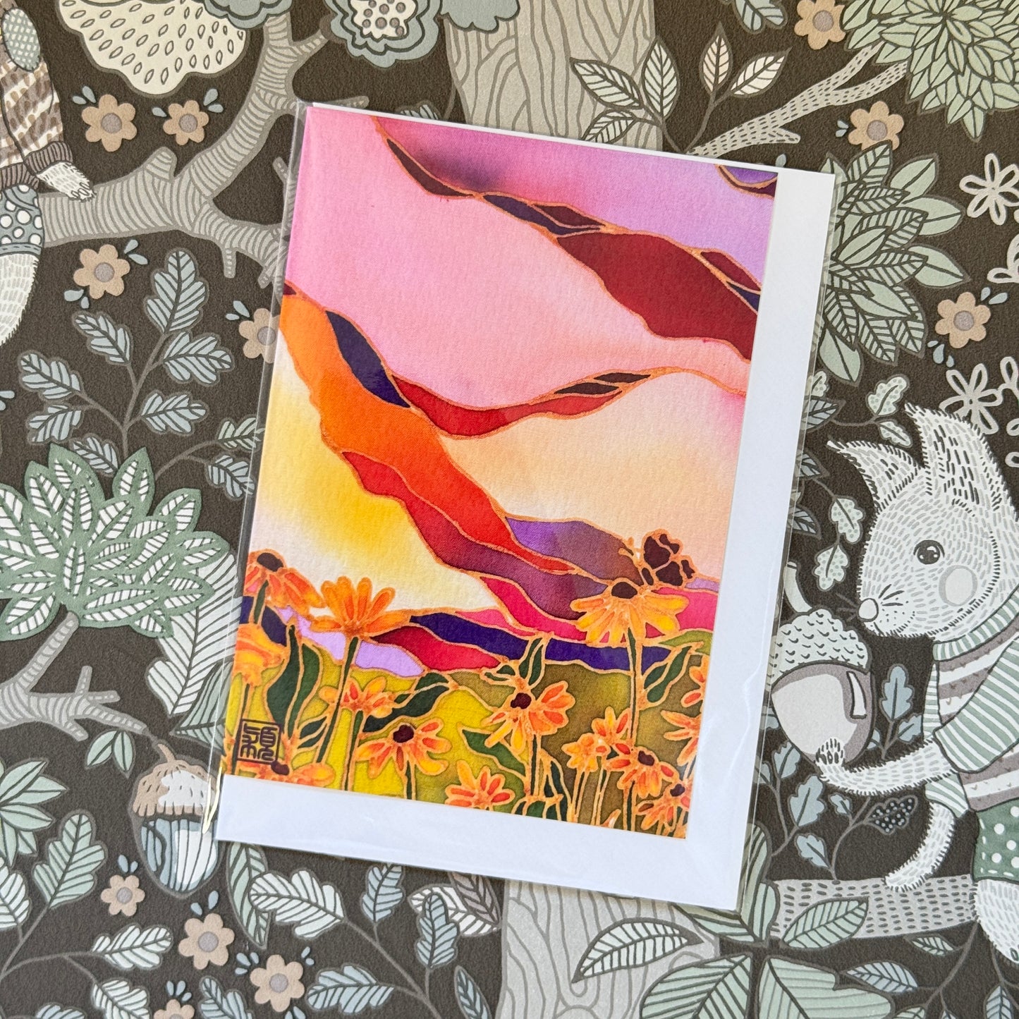 Where the Daisies Dream Batik Greeting Card
