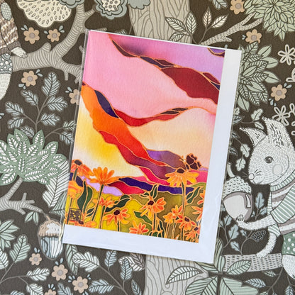 Where the Daisies Dream Batik Greeting Card