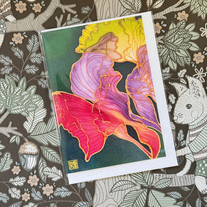 Summer Waltz Batik Greeting Card