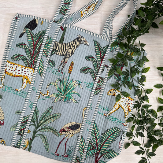 Large Reversible Quilted Tote Bag (No. 8)