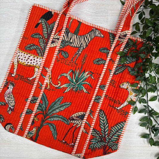 Large Reversible Quilted Tote Bag (No. 5)