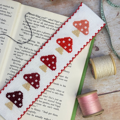 Toadstools Cross Stitch Bookmark Kit