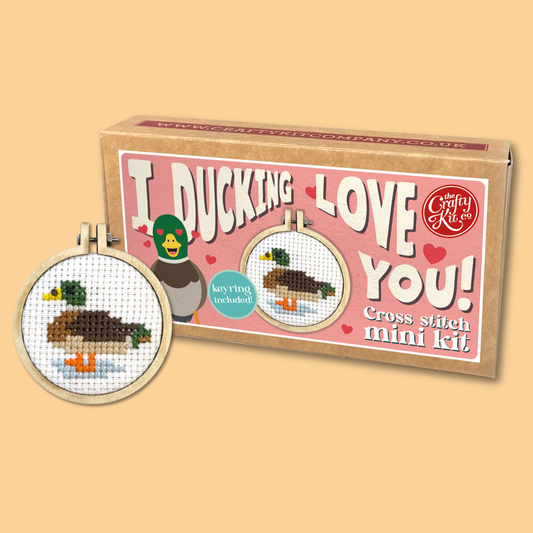 I Ducking Love You! Mini Matchbox Cross Stitch Kit