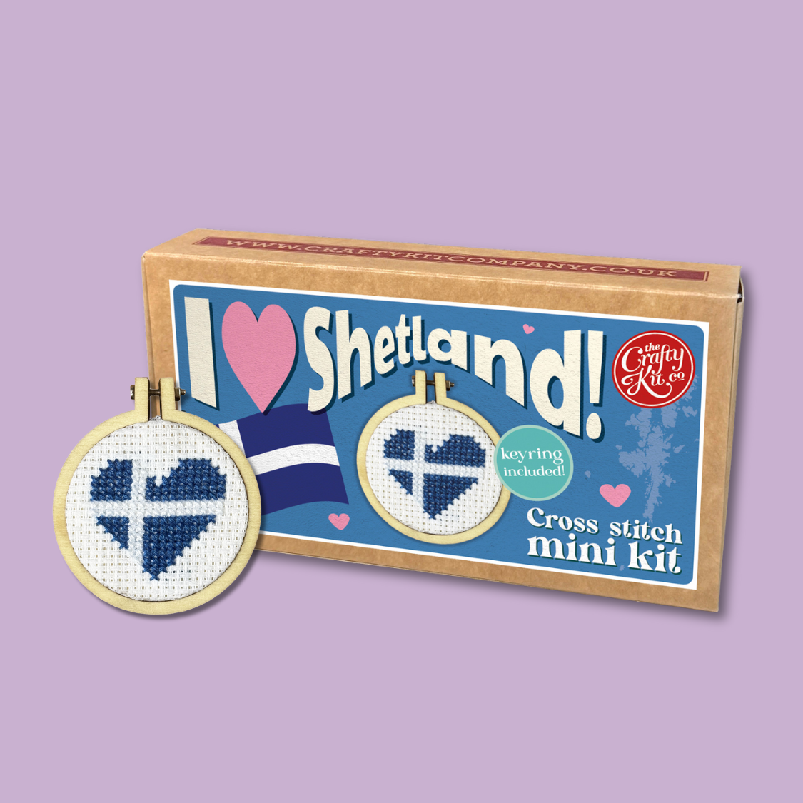 I Love Shetland! Mini Matchbox Cross Stitch Kit