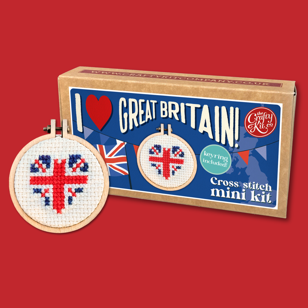 I Love Great Britain! Mini Matchbox Cross Stitch Kit