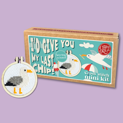 I'd Give You My Last Chip! Seaside Mini Matchbox Cross Stitch Kit