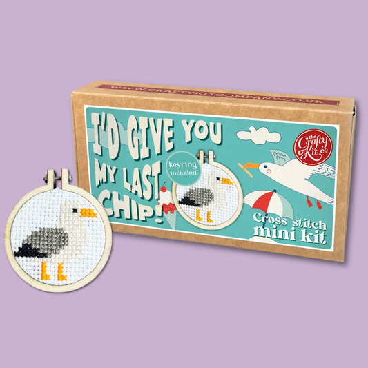 I'd Give You My Last Chip! Seaside Mini Matchbox Cross Stitch Kit