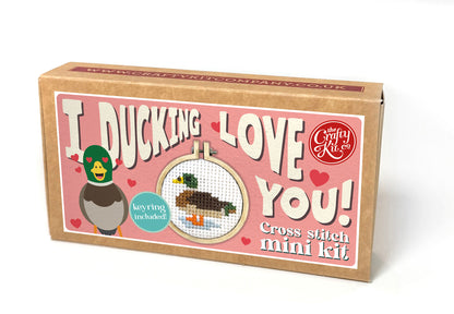 I Ducking Love You! Mini Matchbox Cross Stitch Kit