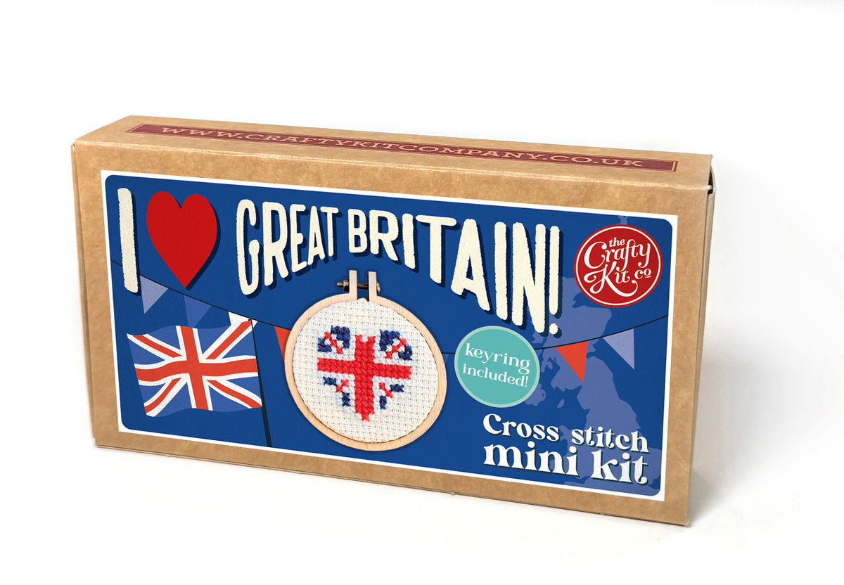 I Love Great Britain! Mini Matchbox Cross Stitch Kit