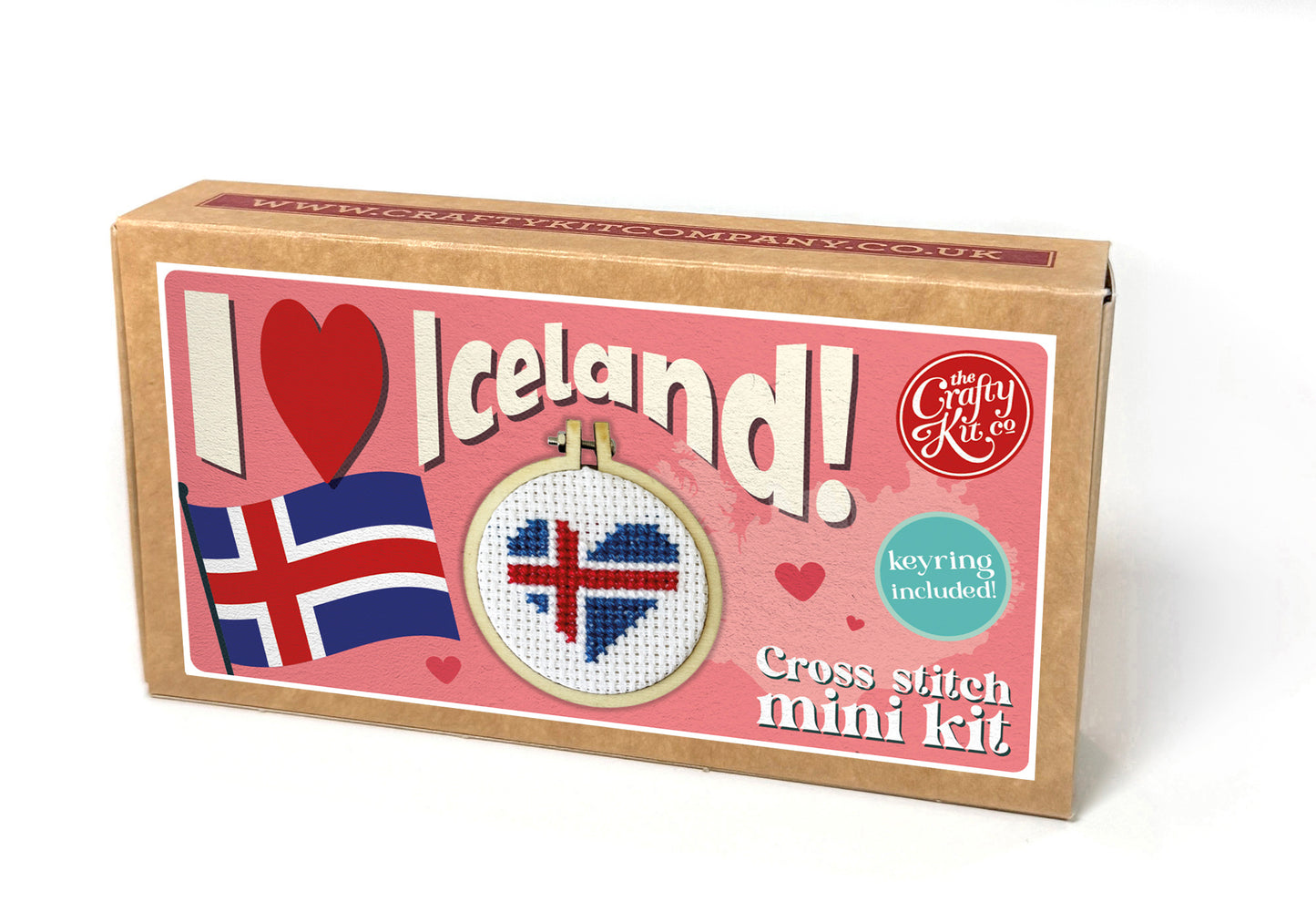 I Love Iceland! Mini Matchbox Cross Stitch Kit