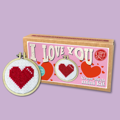 I Love You Mini Matchbox Cross Stitch Kit