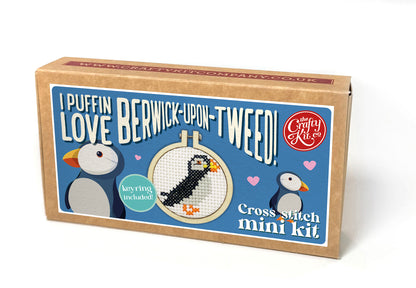 I Puffin Love Berwick-Upon-Tweed! Mini Matchbox Cross Stitch Kit