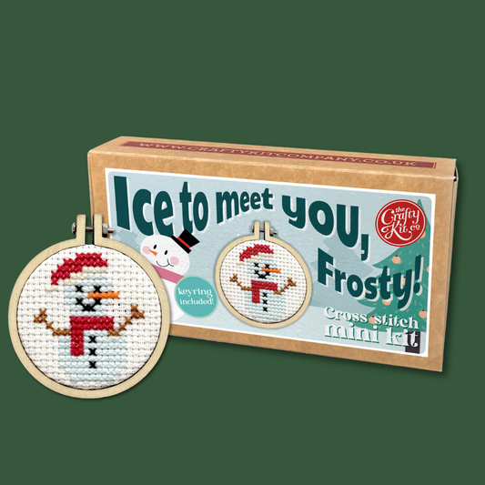 Ice To Meet You, Frosty! Mini Matchbox Christmas Cross Stitch Kit