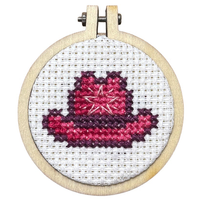 I'M HOT-TO-SEW! (cowboy hat) Mini Matchbox Cross Stitch Kit