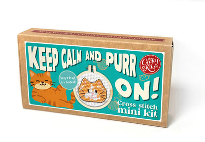 Keep Calm & Purr On! Mini Matchbox Cross Stitch Kit