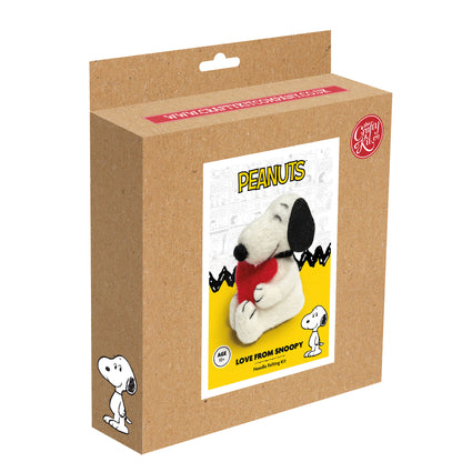 Peanuts-themed product packaging with Snoopy on a white background