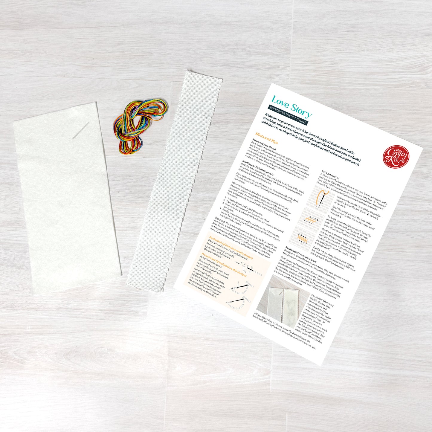 Love Story Cross Stitch Bookmark Kit