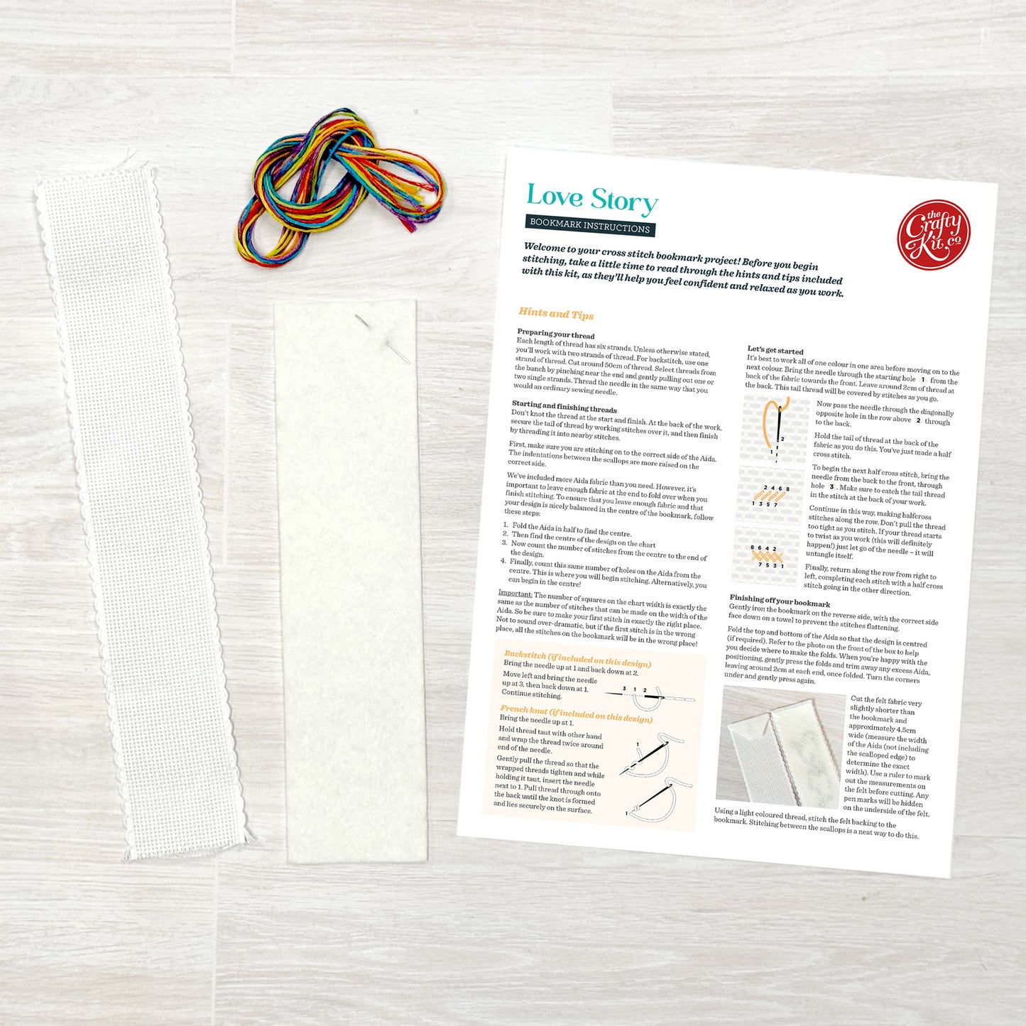 Love Story Cross Stitch Bookmark Kit