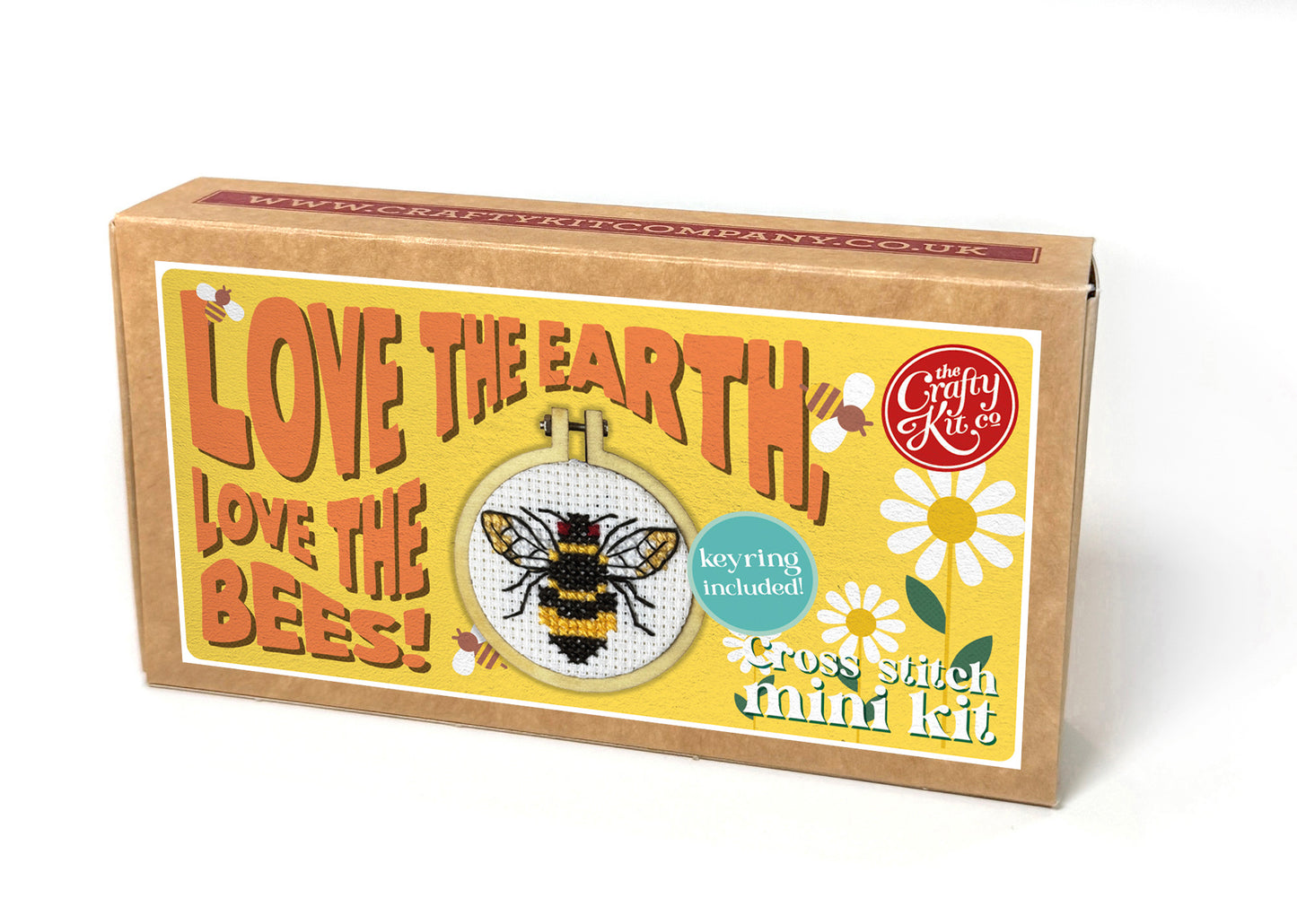 Love the Earth, Love the Bees! Mini Matchbox Cross Stitch Kit