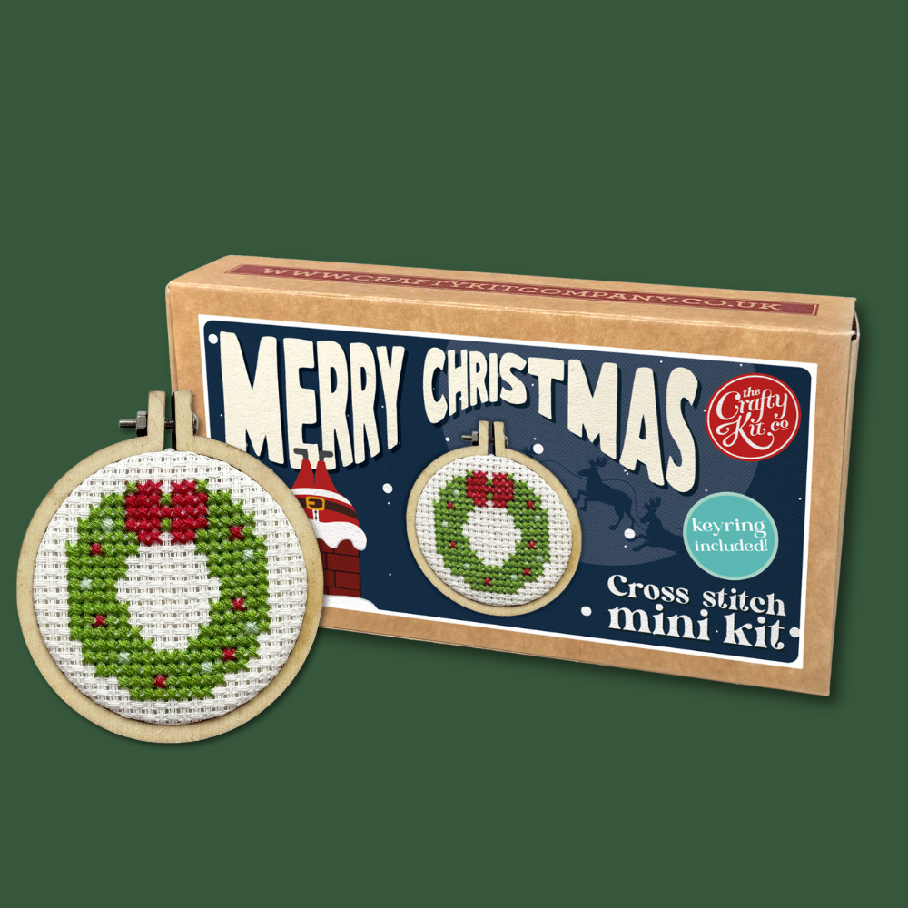 Merry Christmas Mini Matchbox Christmas Cross Stitch Kit