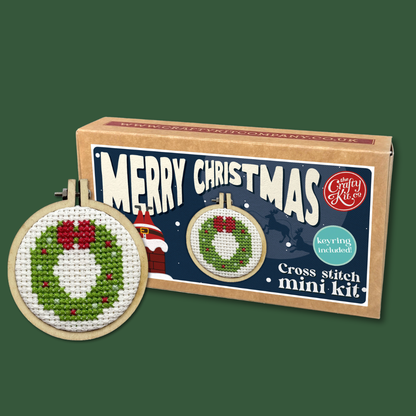 Merry Christmas Mini Matchbox Christmas Cross Stitch Kit