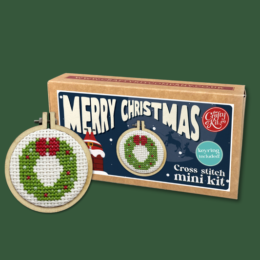 Merry Christmas Mini Matchbox Christmas Cross Stitch Kit