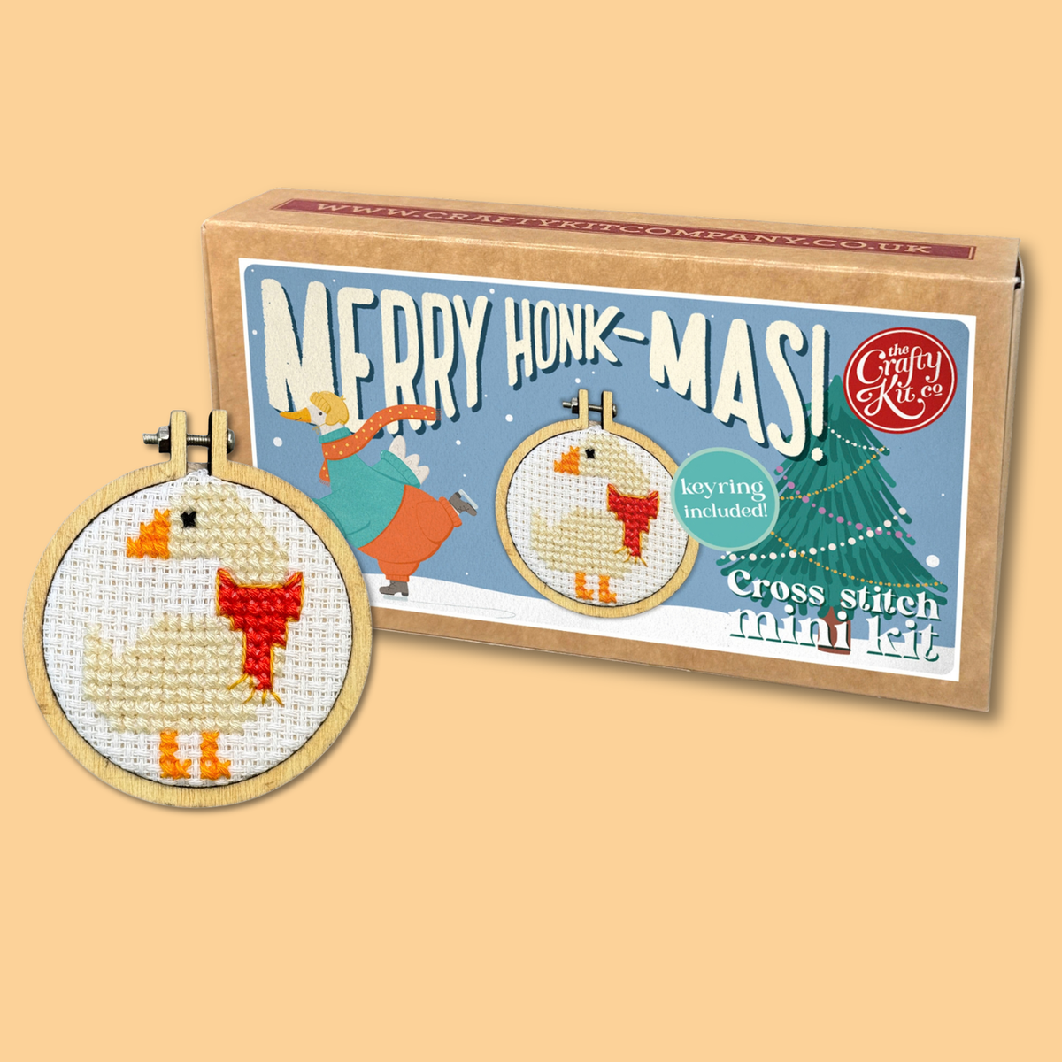 Merry Honk-mas! Mini Matchbox Cross Stitch Kit