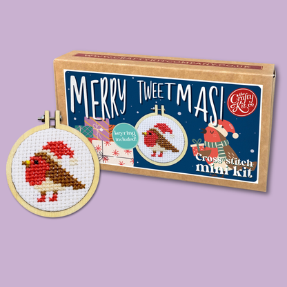 Merry Tweetmas! Mini Matchbox Cross Stitch Kit