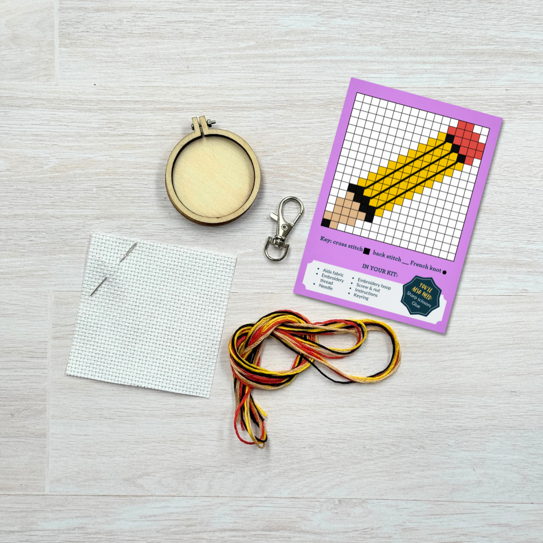 Thank you, Teacher! (pencil) Mini Matchbox Cross Stitch Kit