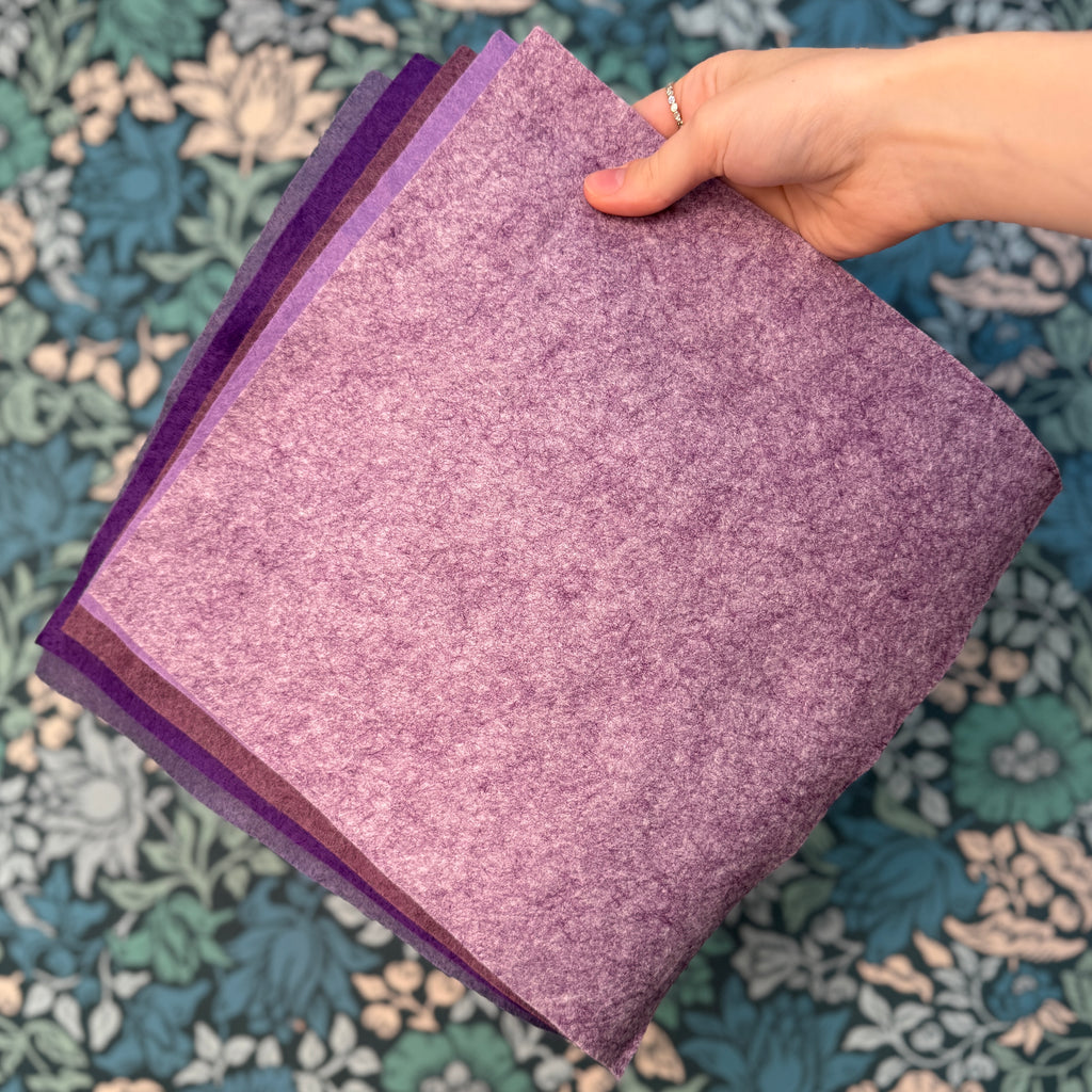 Felt Fabric Pack of five sheets Purples The Crafty Kit Company