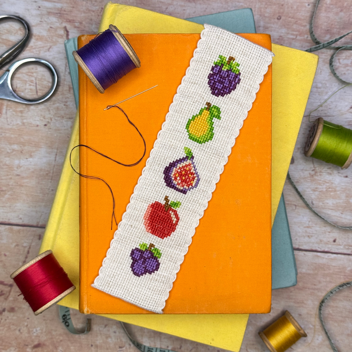 Autumn Fruits Cross Stitch Bookmark Kit