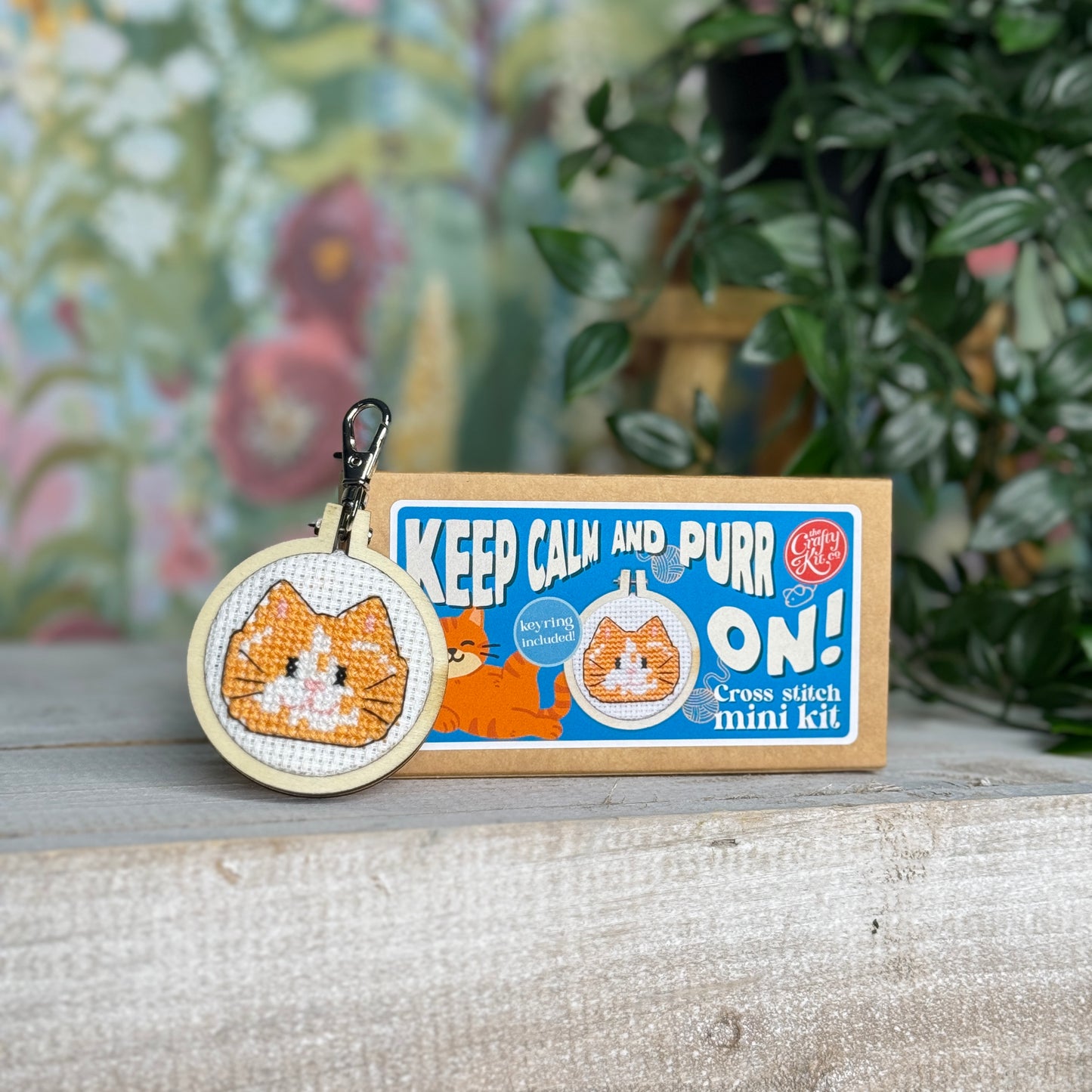Keep Calm & Purr On! Mini Matchbox Cross Stitch Kit