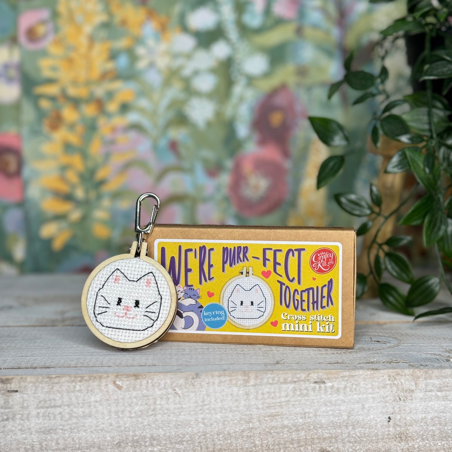 We're Purr-fect Together! Mini Matchbox Cross Stitch Kit