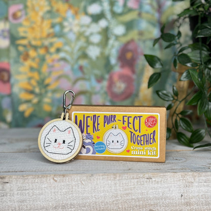 We're Purr-fect Together! Mini Matchbox Cross Stitch Kit
