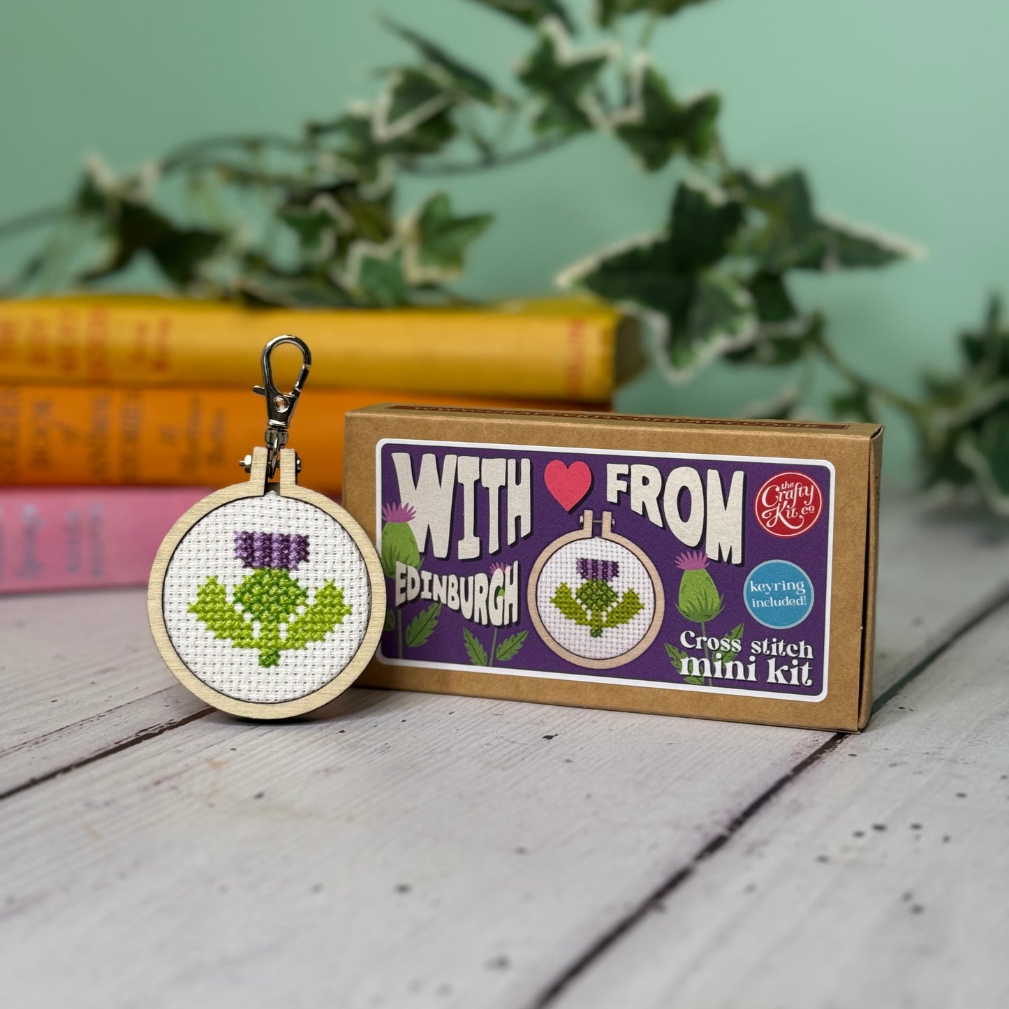 With Love from Edinburgh (Thistle) Mini Matchbox Cross Stitch Kit