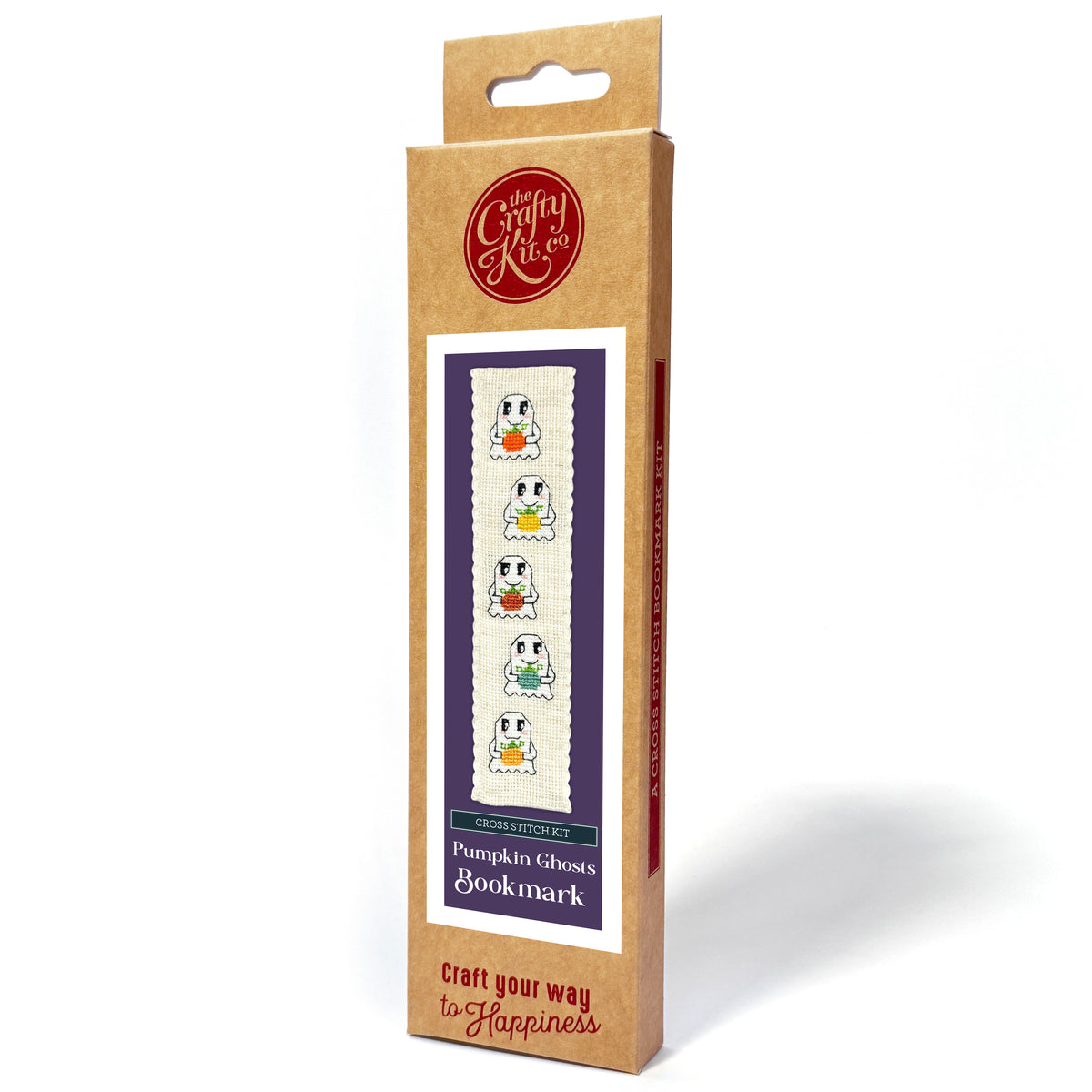 Pumpkin Ghosts Cross Stitch Bookmark Kit