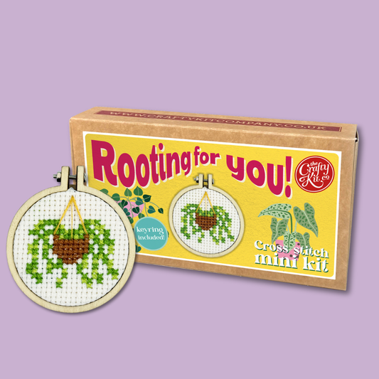 Rooting for You! Mini Matchbox Cross Stitch Kit