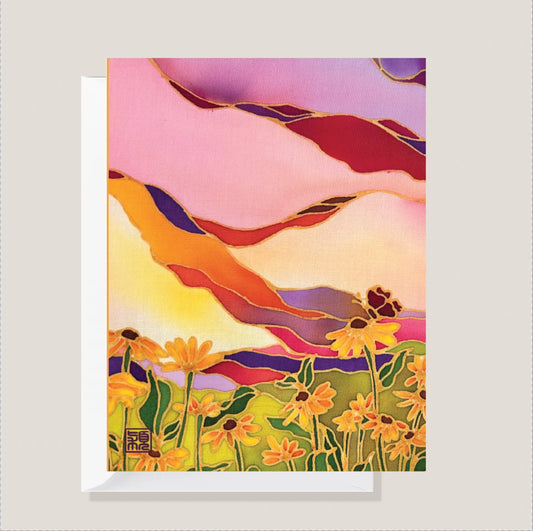 Where the Daisies Dream Batik Greeting Card