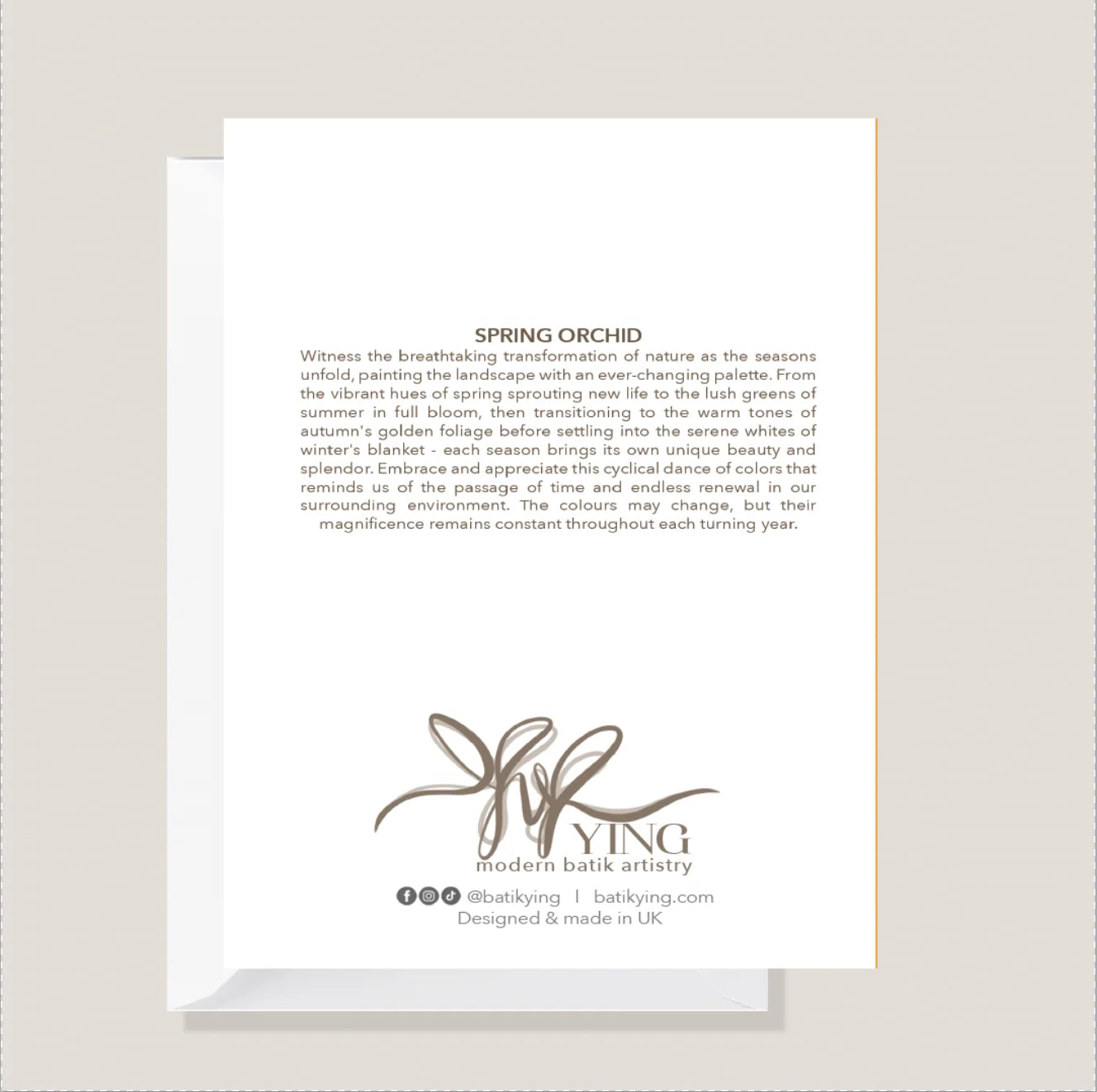 Spring Orchid Batik Greeting Card