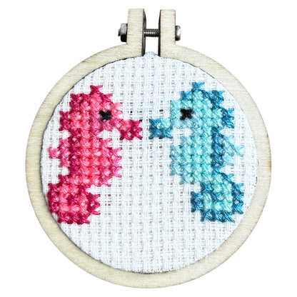 Sea-riously Glad We're Friends! Seaside Mini Matchbox Cross Stitch Kit